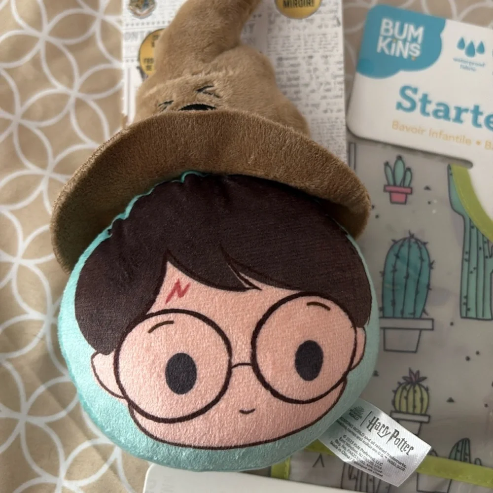 Harry Potter Wrist Rattles, Mirror Toy, and Bumkins Starter Bib. All NWT!